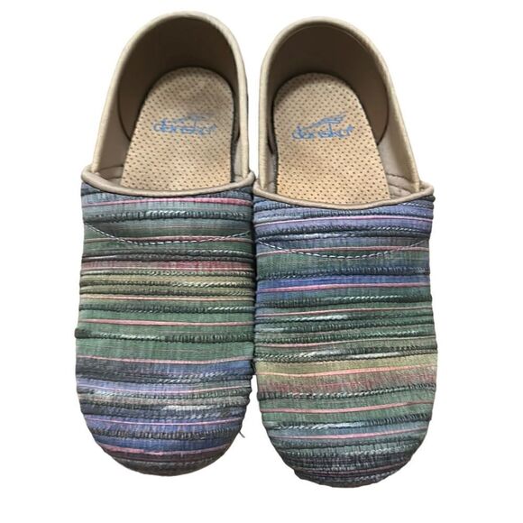 Dansko | Jute Pro Stripe Weave Textured Vegan Clog Medical Shoes | 5.5-6 36 - Picture 1 of 11